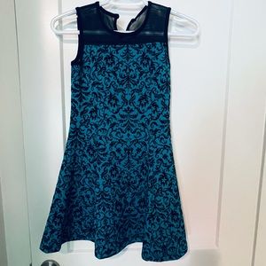 Formal dress for 8 years old black and turquoise